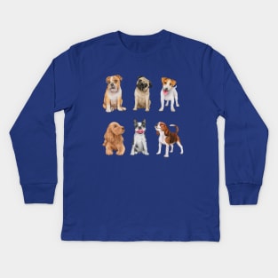 Dogs Breeds Collection Kids Long Sleeve T-Shirt